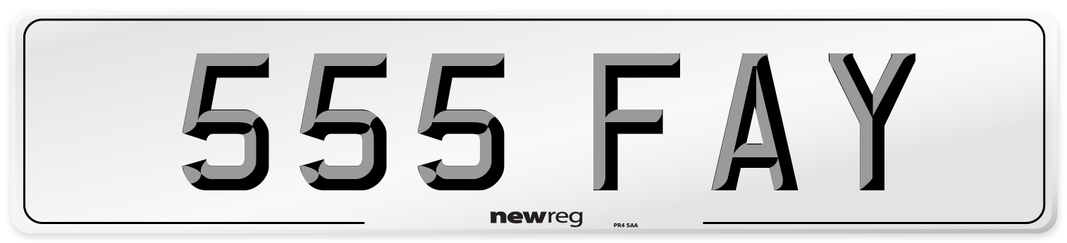 555 FAY Number Plate from New Reg